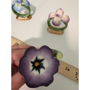 3 bone china floral decorative accents